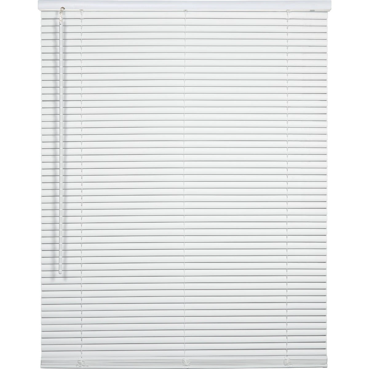 34 In. X 64 In. White Vinyl Light Filtering Cordless Mini Blind