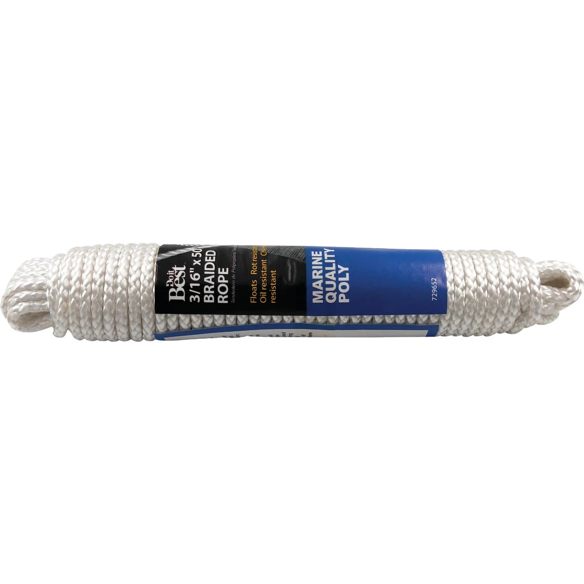 3/16 In. X 50 Ft. White Solid Braided Polypropylene Rope