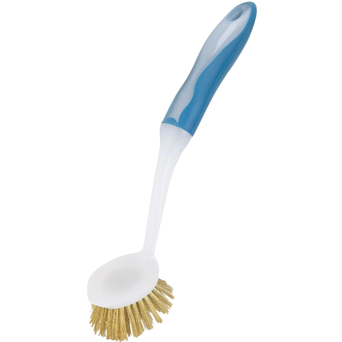 Brass Bristle Rubber Handle Stove Brush - 4.8" Length With Blue Grip