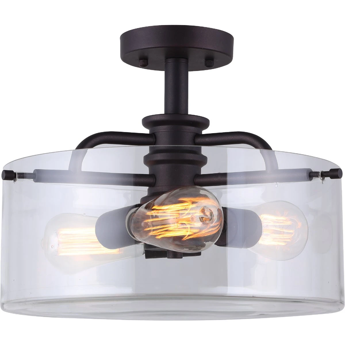 14 In. Oil Rubbed Bronze Semi-flush Mount Light Fixture