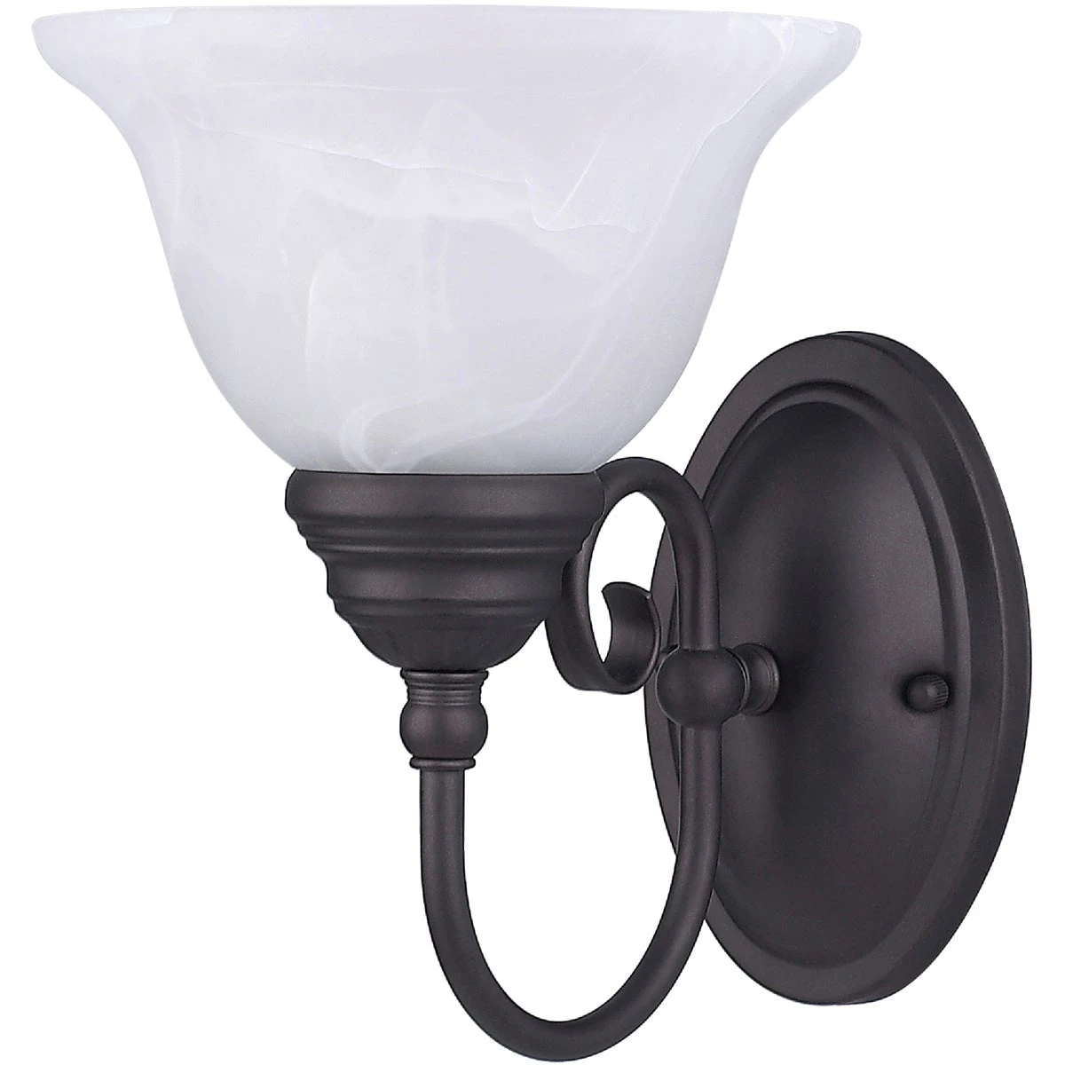 Julianna 1-bulb Oil Rubbed Bronze Wall Light Fixture - Alabaster Shade