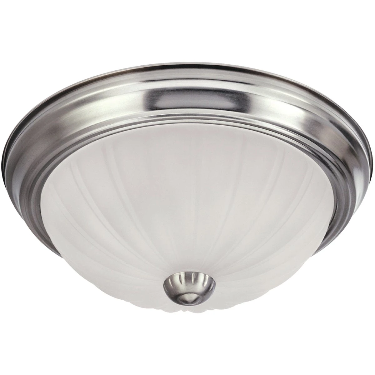 13-inch Brushed Nickel Flush Mount Ceiling Light Fixture With Frosted Melon Glass Shade
