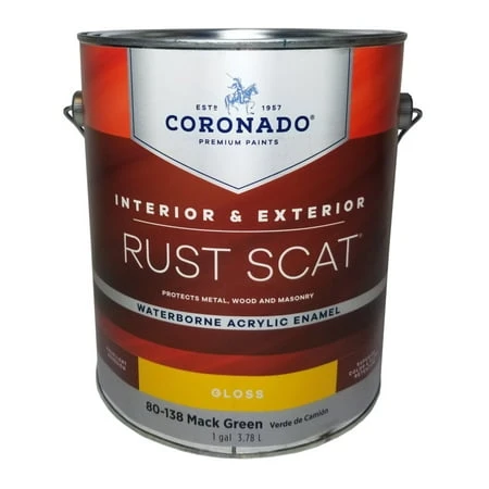 Gallon Mack Green Gloss Waterborne-acrylic Rust Scat Enamel Paint