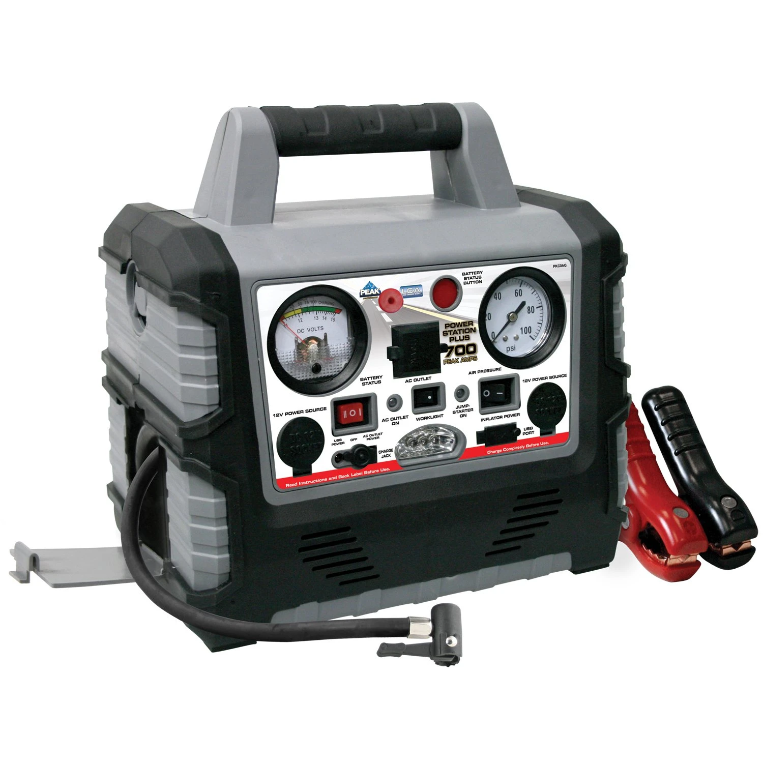 Power Station Pkc0aq 700 Peak Amp Jump Starter With Inflator And Inverter