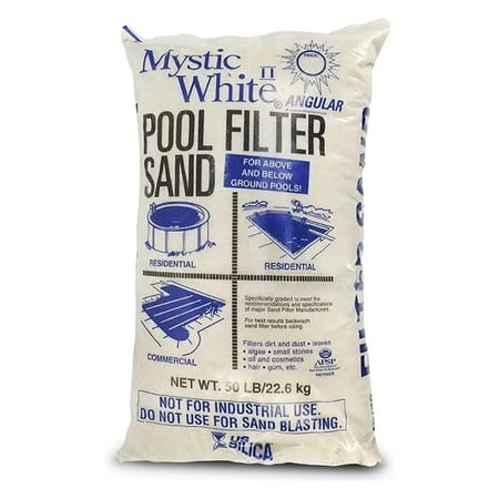 Mystic White Ii Swimming Pool Filter Sand 50 Pound Bag For Optimal Filtration