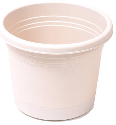 Plastic Planter & Saucer Set, Tan, 6 Inch Diameter