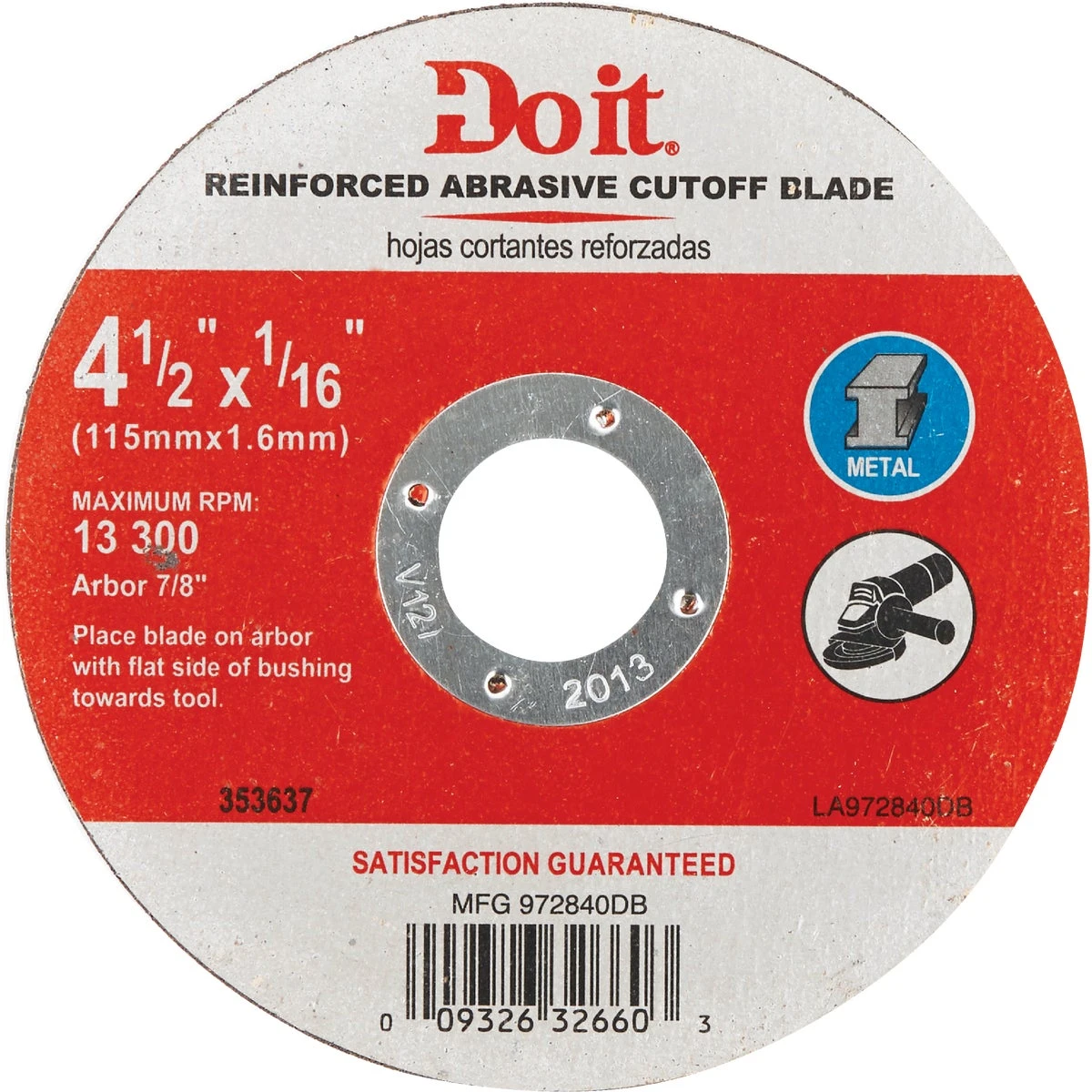 CUTOFF WHEEL 4.5" METAL