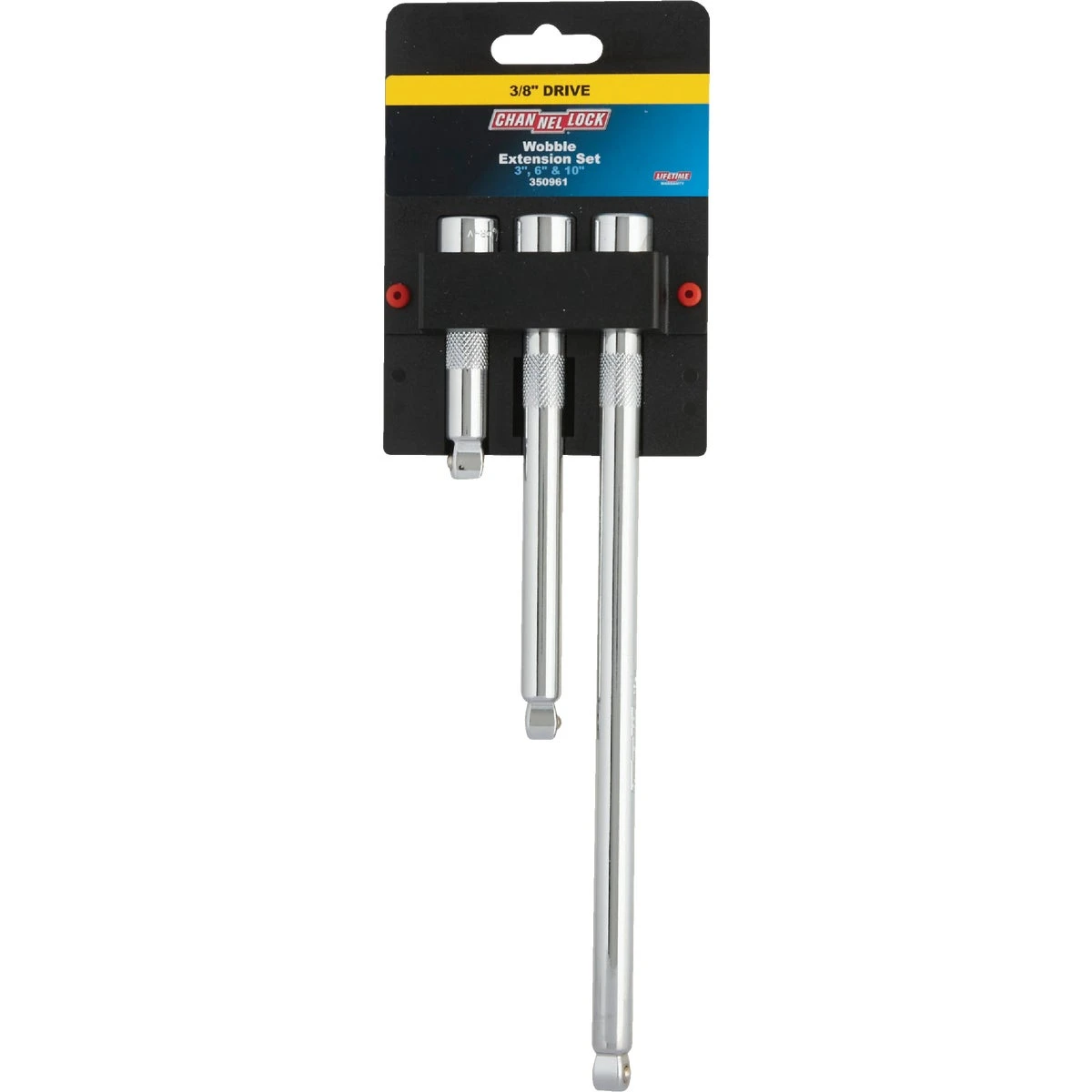 3/8 Inch Drive Wobble Extension Set, 3-piece Chrome Vanadium Steel