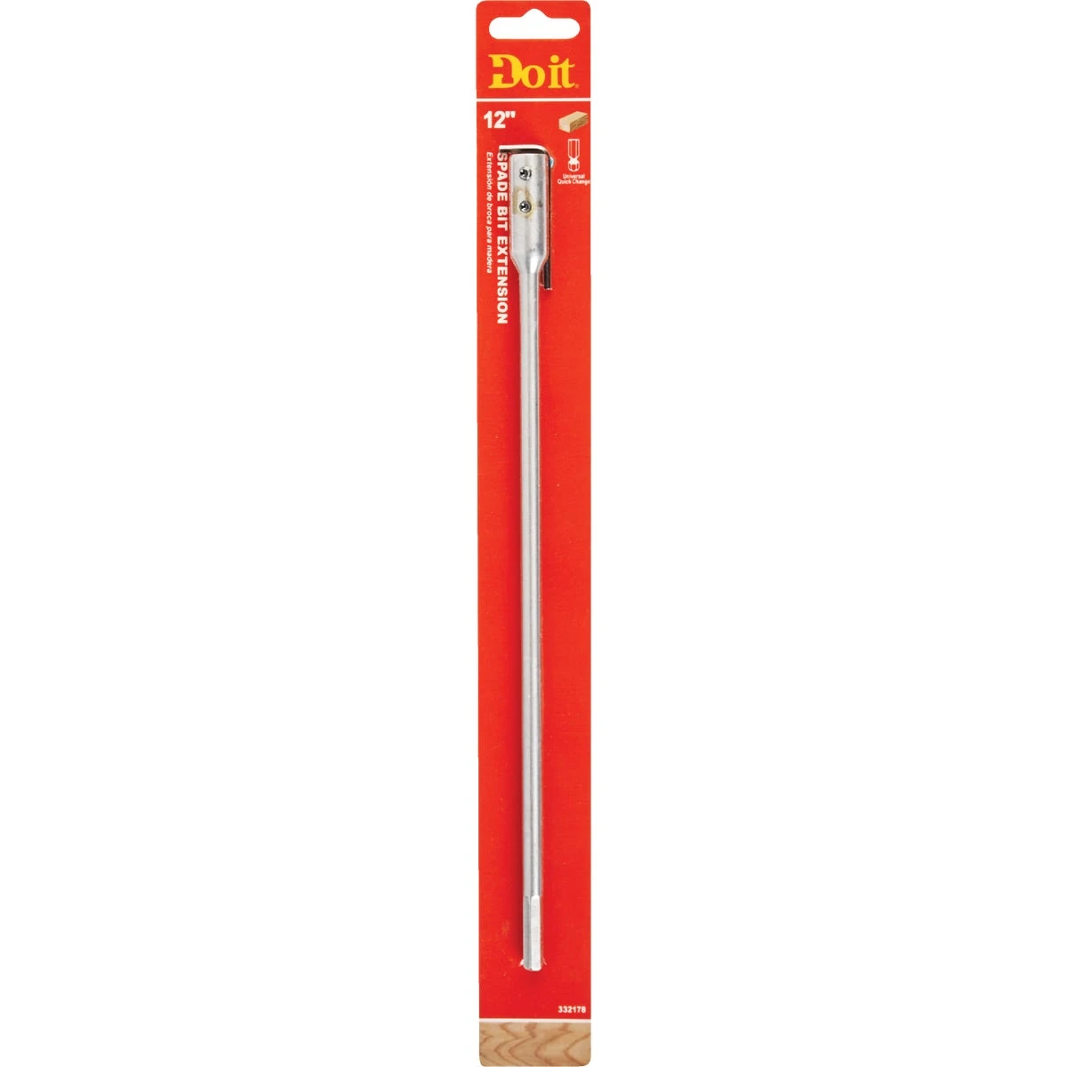 12 Inch X 1/4 Inch Spade Drill Bit Extension For Deep Holes