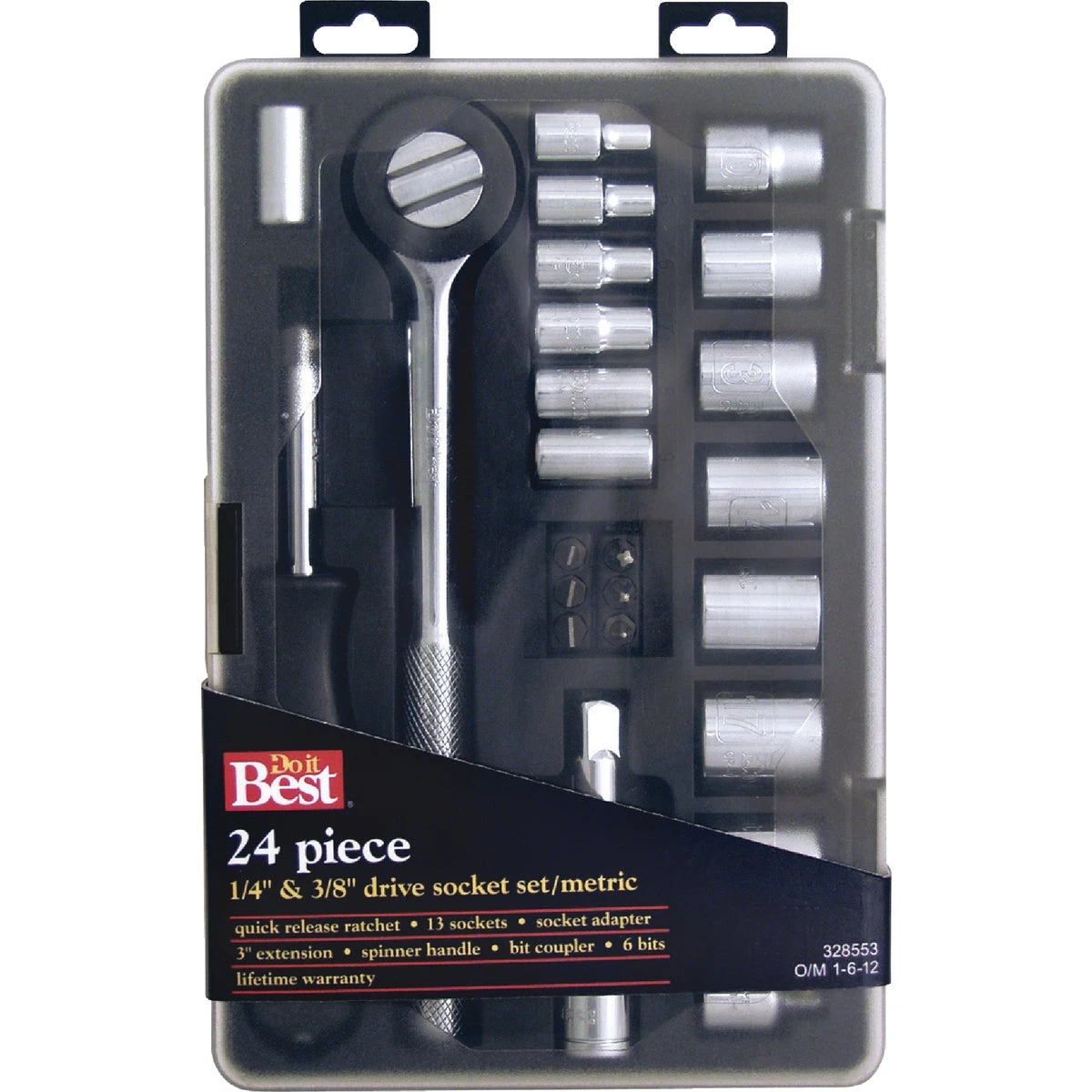 Metric 1/4 In. & 3/8 In. Drive 6-point Shallow Ratchet & Socket Set - 24-piece