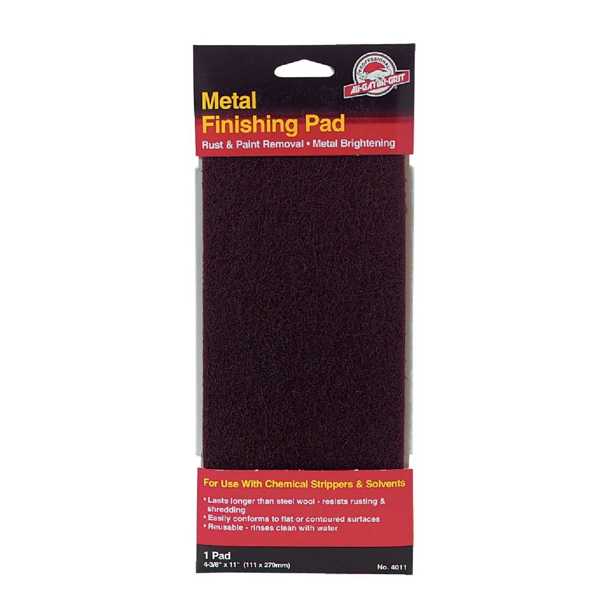 4-3/8 In. X 11 In. Metal Finishing Pad For Versatile Cleaning