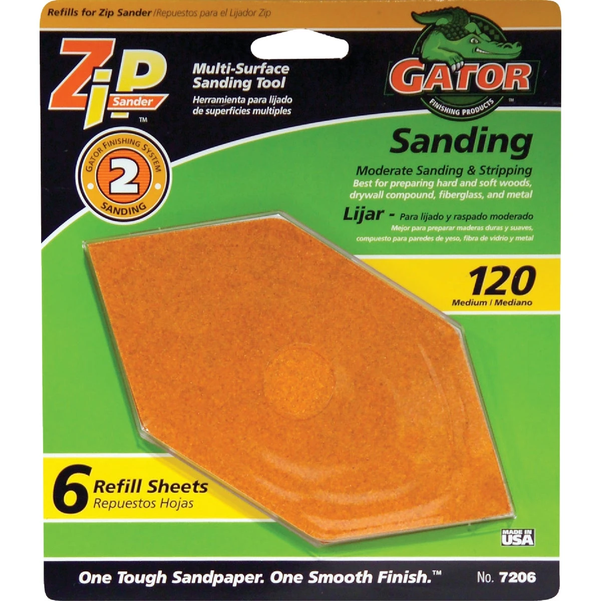 Gator 120G Zip Hand Sander Refill (6 Count)