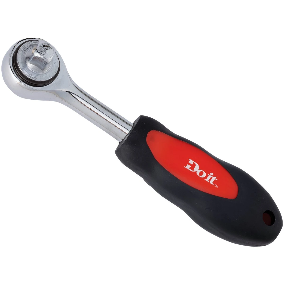 3/8 Inch Drive Mini Socket Ratchet - Chrome Finish, 6-1/2 Inch Length