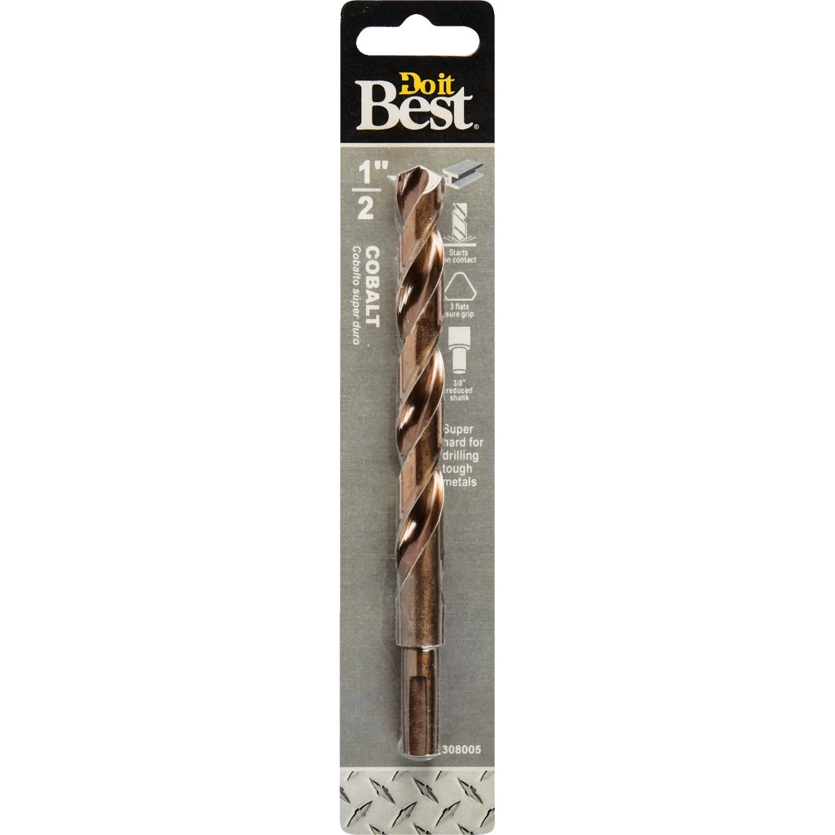 1/2 Inch Cobalt Drill Bit - 6 Inch Length, 135 Degree Tip Angle