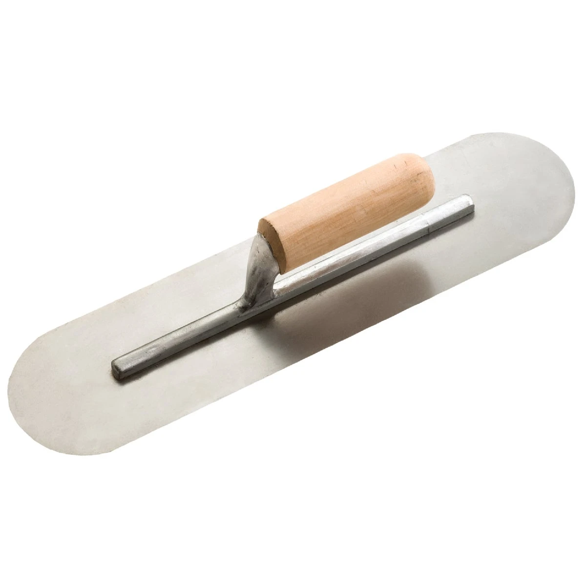 4 Inch X 16 Inch Pool Trowel With Rounded Corners And Wood Handle