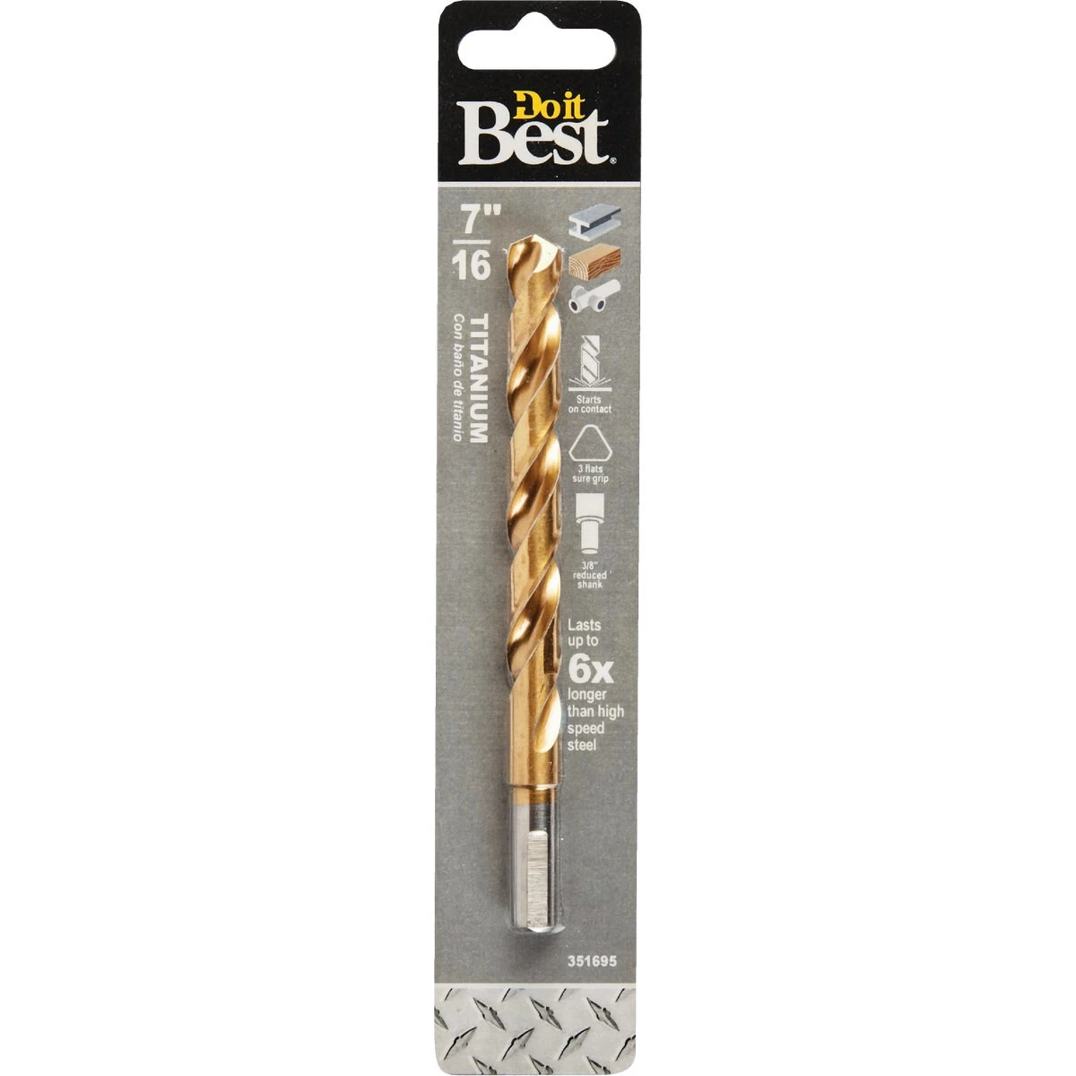 7/16 Inch Titanium Drill Bit With 135 Degree Split Point