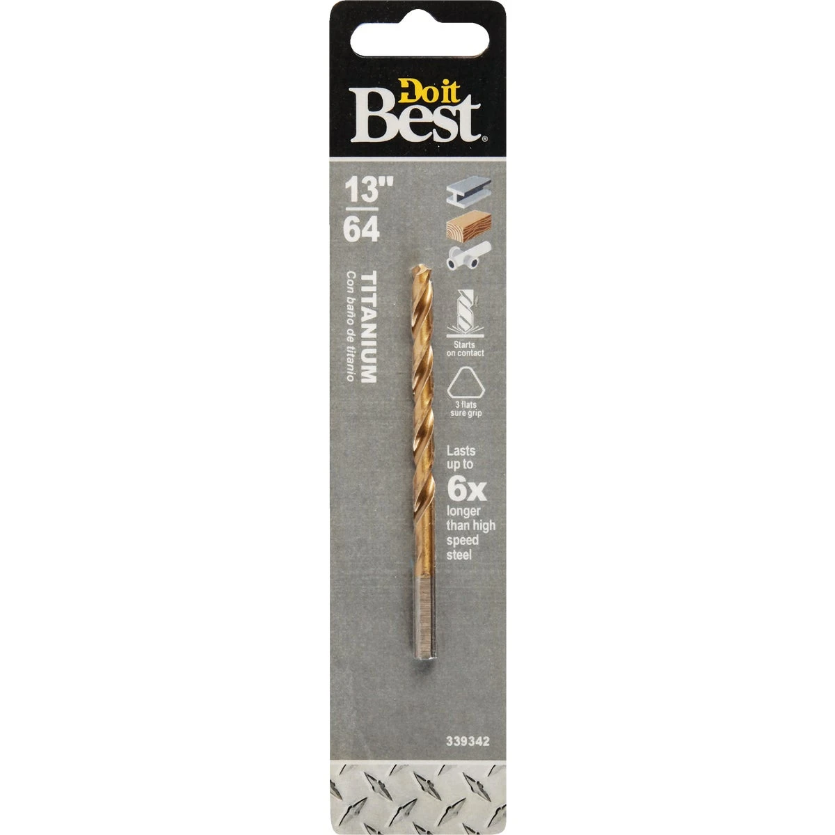 13/64 Inch Titanium Drill Bit - 3-5/8 Inch Length, 135 Degree Tip Angle