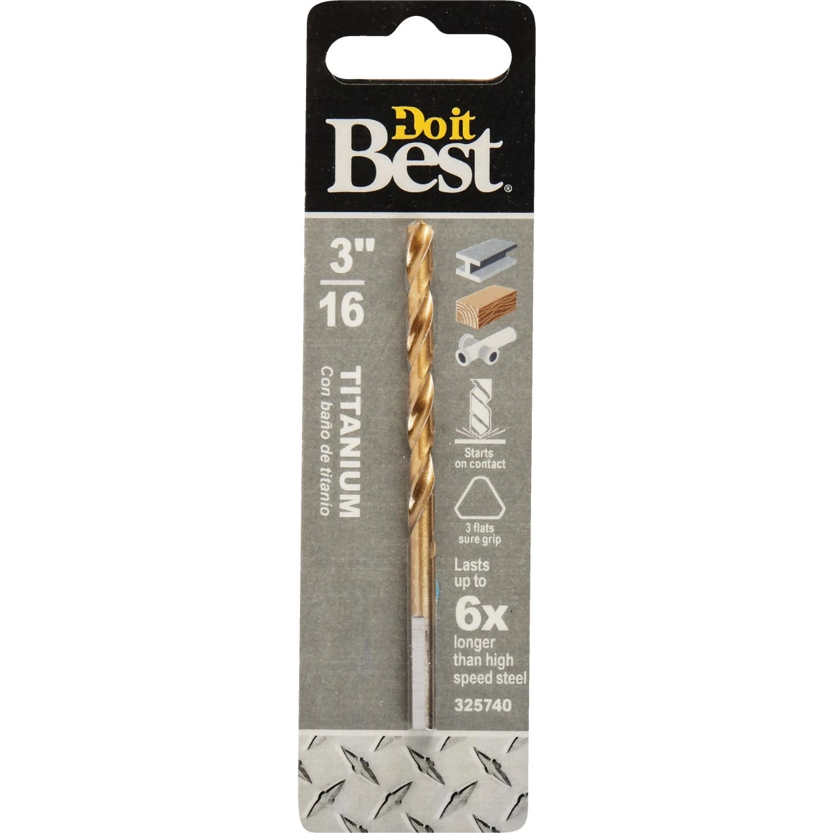 3/16 In. Titanium Drill Bit With 135 Degree Split Point