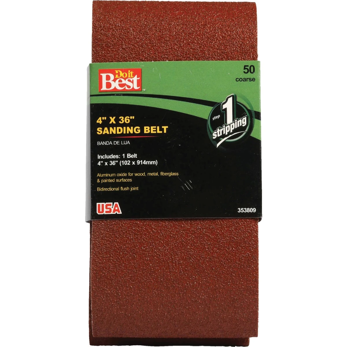 4 Inch X 36 Inch 50 Grit Heavy-duty Sanding Belt For Power Tools