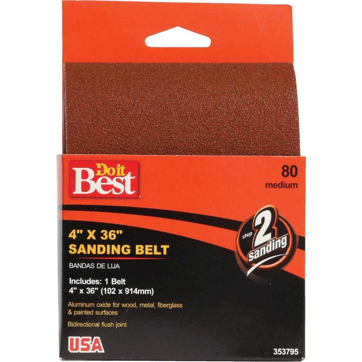 4 Inch X 36 Inch 80 Grit Heavy-duty Sanding Belt For Power Tools