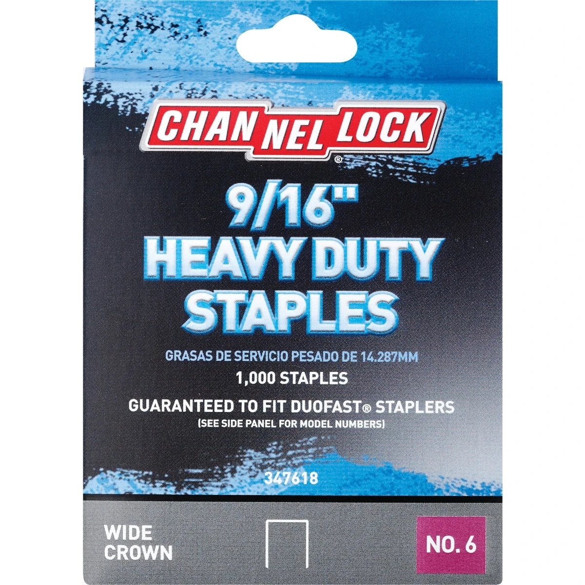 Channellock No. 6 Heavy-Duty Wide Crown Staple, 9/16 In. (1000-Pack)