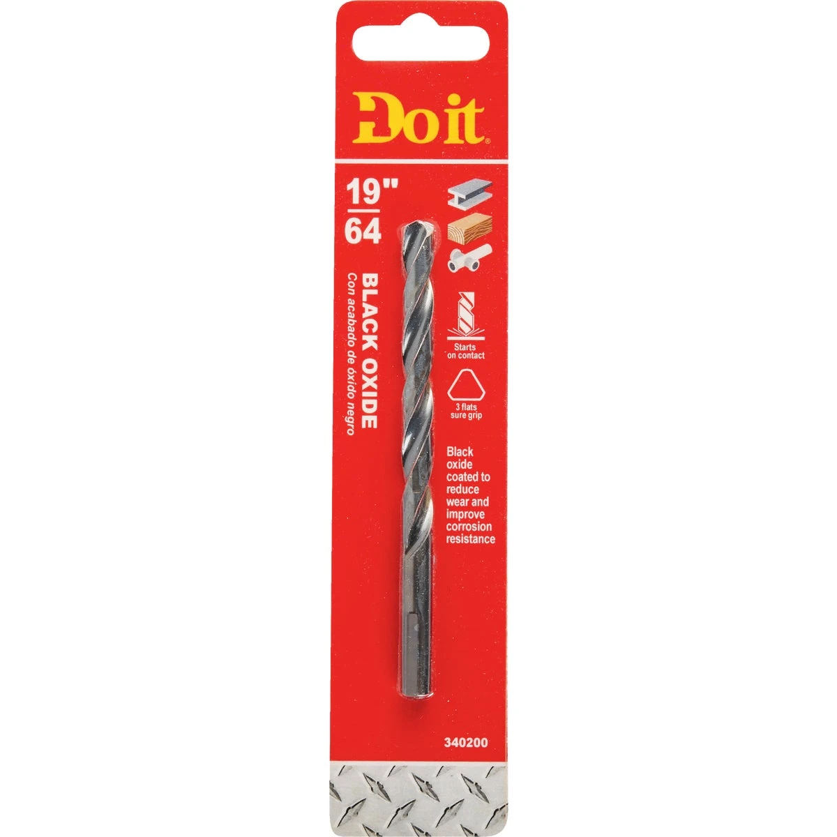 19/64 Inch Black Oxide Drill Bit - Precision Ground High-speed Steel