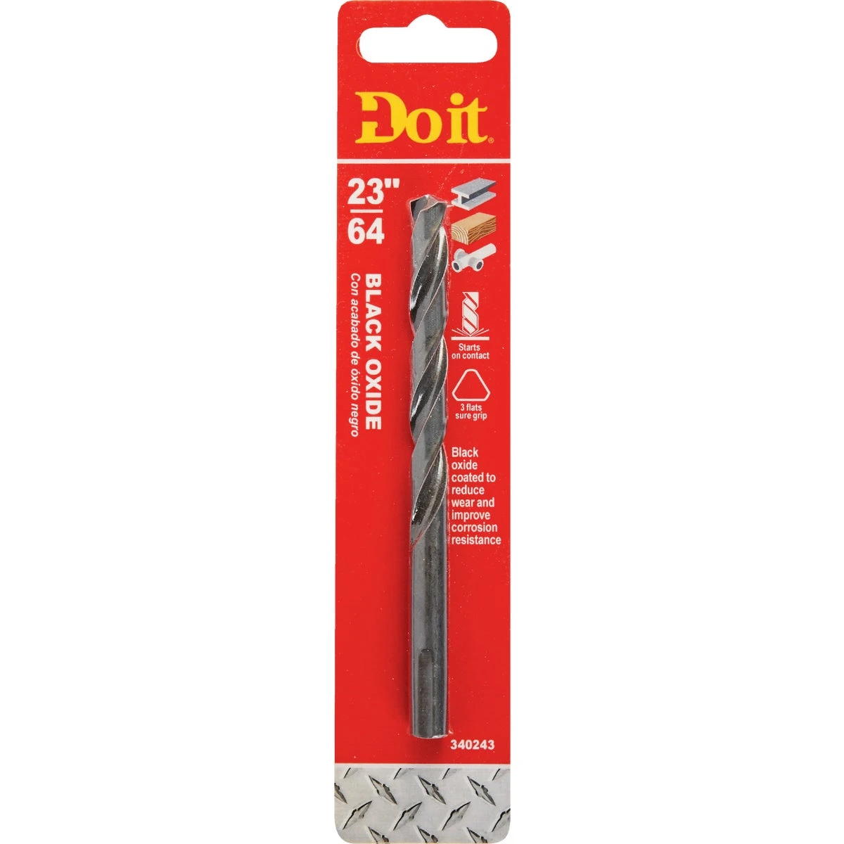 23/64 Inch Black Oxide Drill Bit - Precision Ground High-speed Steel