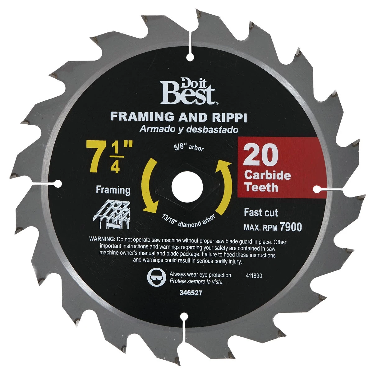 7-1/4" 20T CARB SAW BLADE