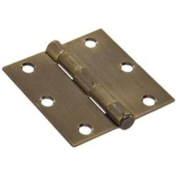 851801 3" Residential Door Hinge With Square Corners In Antique Brass Finish