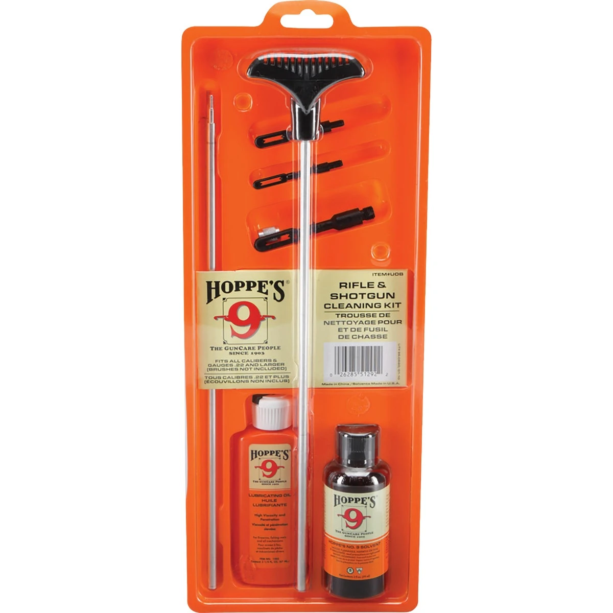 Universal Rifle And Shotgun Cleaning Kit With Solvent, Oil, And Rod Adapter