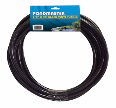 Pond Tubing, Black, 1/2 Inch Inner Diameter X 20 Feet Roll