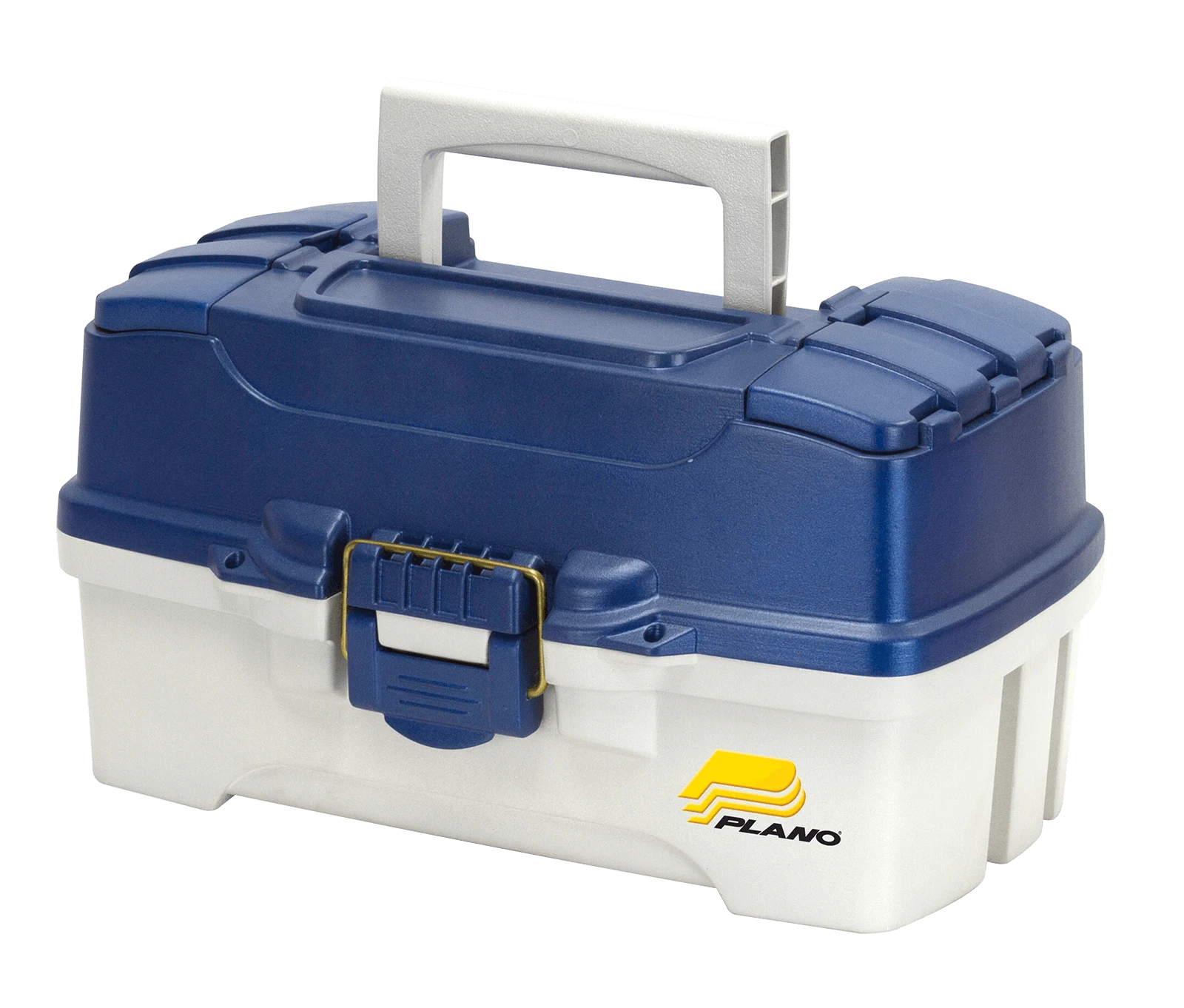 2-tray Tackle Box, Blue Metallic/off White, 14.5" X 8.25" X 7"