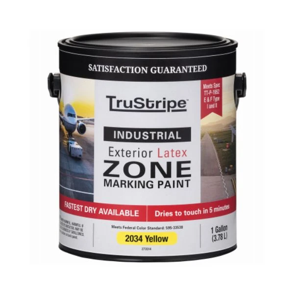 Fast Dry Zone Marking Paint Yellow Flat Latex 1 Gallon Container