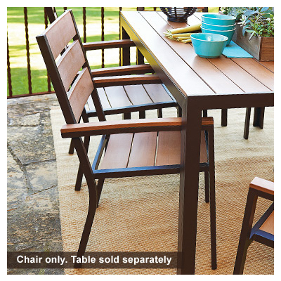 Collection Patio Dining Chair, Aluminum Frame With Polyslat Wood