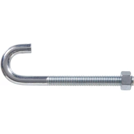 10-count 3/8-inch X 16-inch Zinc-plated Steel J-bolt With Hex Nut