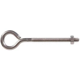 10-count 1/4-in - 20 X 3-in Stainless Steel Plain Eye Bolts With Hex Nuts