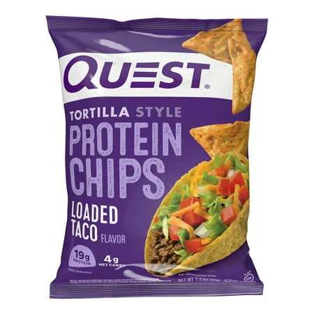 Tortilla Style Protein Chips, Loaded Taco Flavor, 1.1 Ounce, Gluten Free