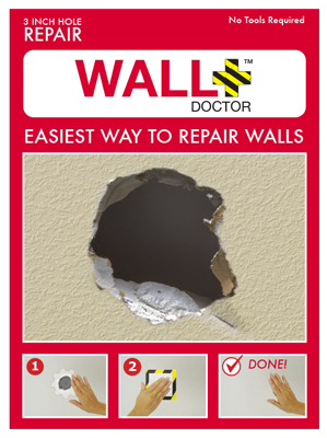 Wall Doctor Drywall Repair Kit For Single-hole Repairs, 3-inch Diameter