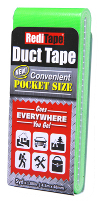 Pocket-size Fluorescent Green Duct Tape, 5 Yards, Model Flg-506