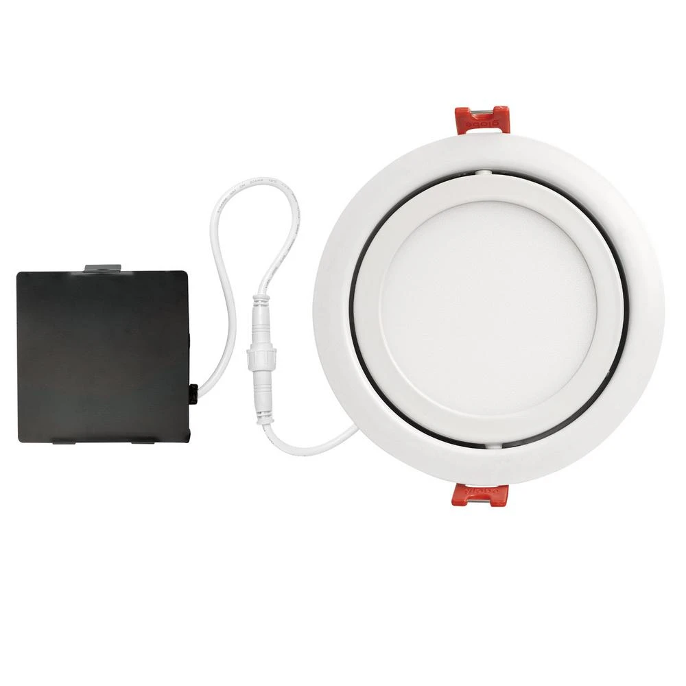 Designer Slim Directional 4 Inch White Integrated Led Recessed Lighting Kit