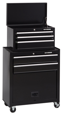 5-drawer Tool Center With Casters, Black, 26-inch Storage Solution