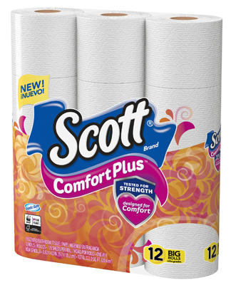 Comfort Plus Bath Tissue, Big Roll, 1-Ply, 12-Pk.