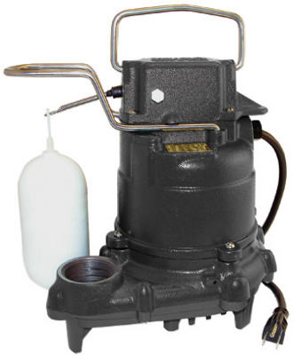 Submersible Sump Pump With Vertical Float Switch, Cast Iron, 0.3-hp Motor