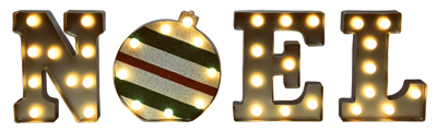 Illuminated Noel Marquee Christmas Decoration, 9-inch Indoor/outdoor Plastic