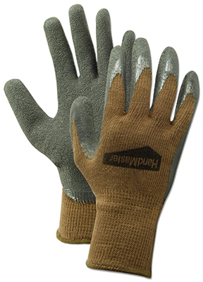 Palm Glove, Latex-Coated, Taupe, Large, 3-Pk.