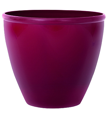 Red Gloss Resin Planter, 16-inch Decorative Container