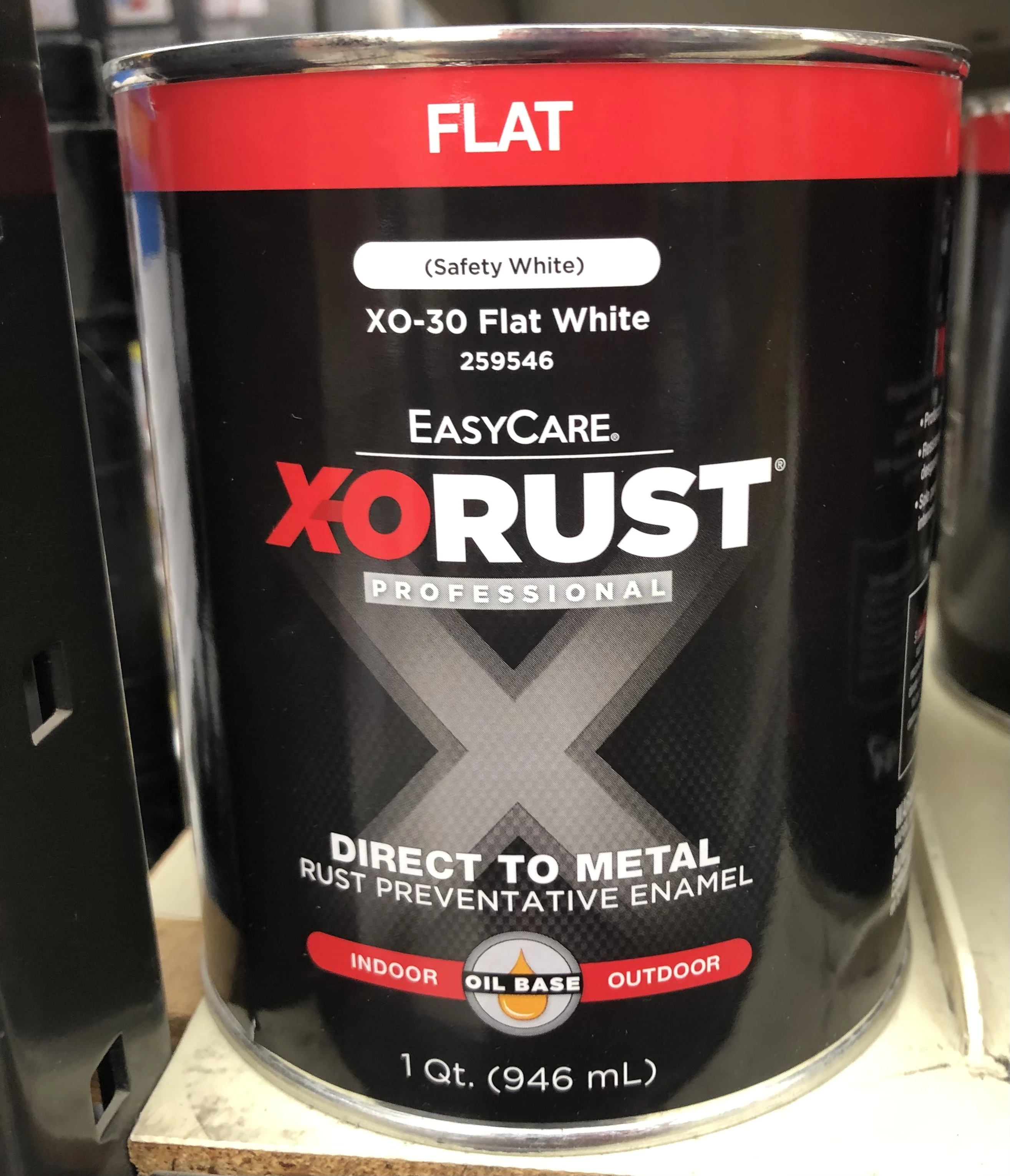 Enamel Paint, Quart, Flat White Finish, Model Xo30-qt