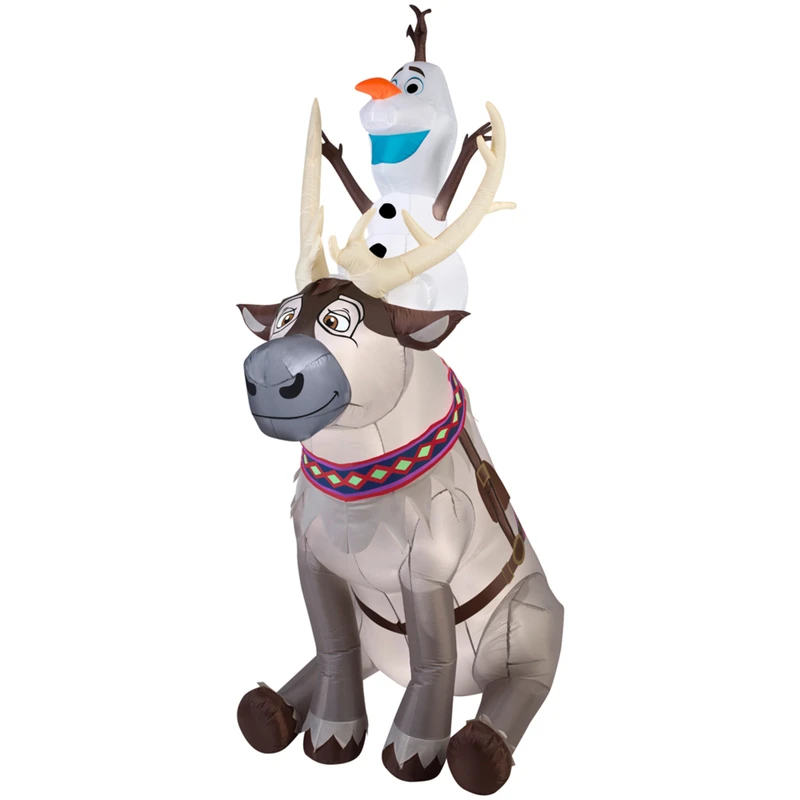 Gemmy Olaf on Sven Christmas Inflatable Fabric 1 pk