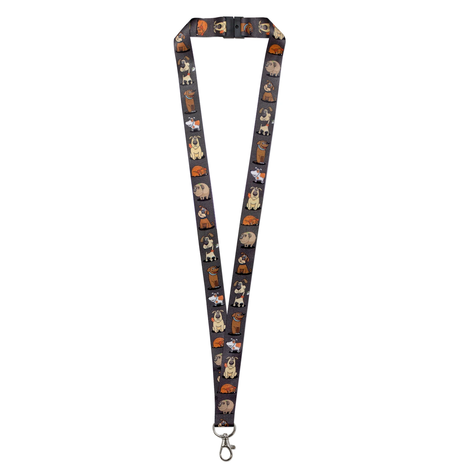 3/4 Inch D Nylon Brown And Orange Lanyard With Swivel Hook