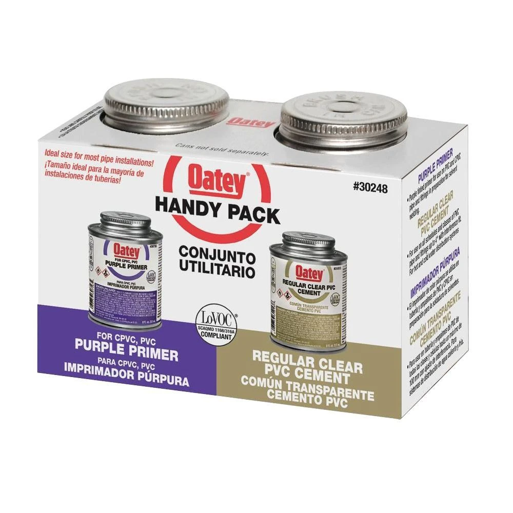 8 Oz. Pvc Handy Pack Purple Primer And Solvent Cement For Pvc Pipe And Fittings